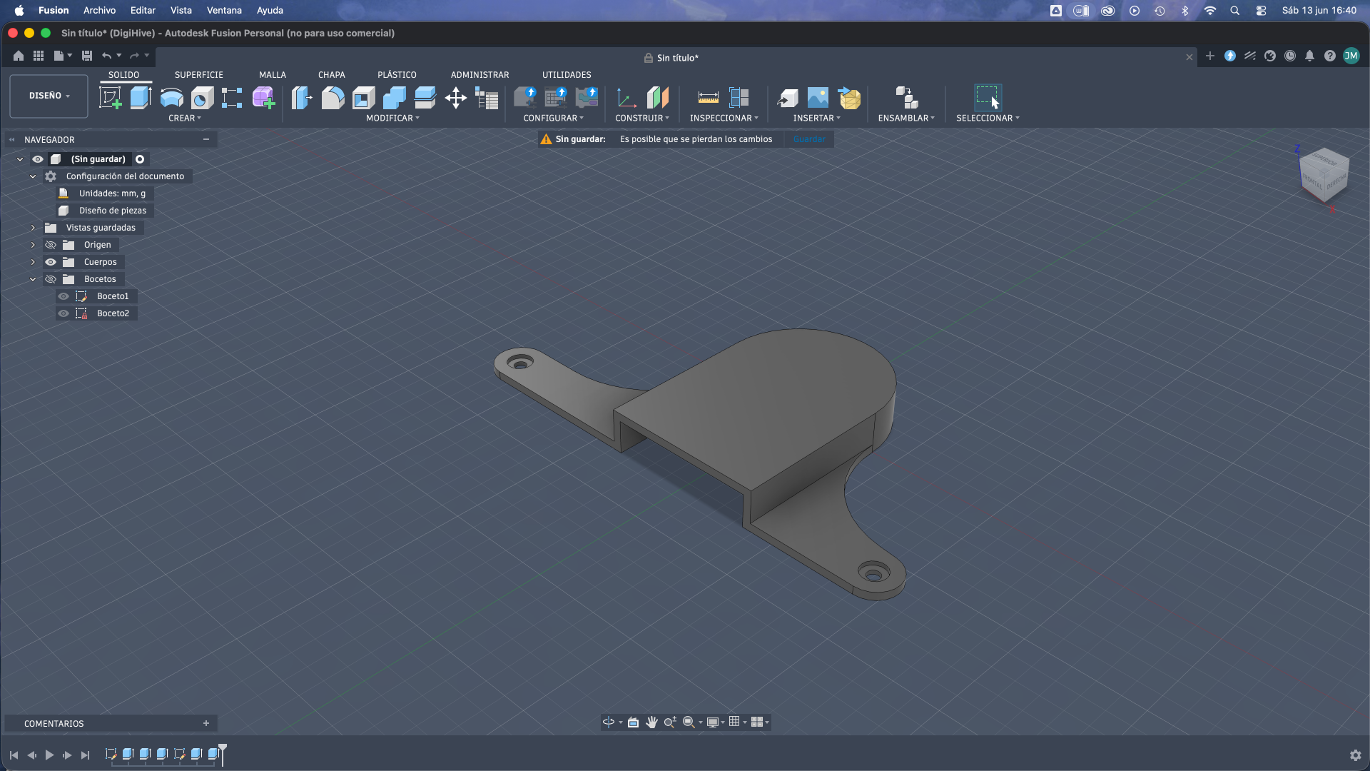 Modelo 3D en Fusion 360