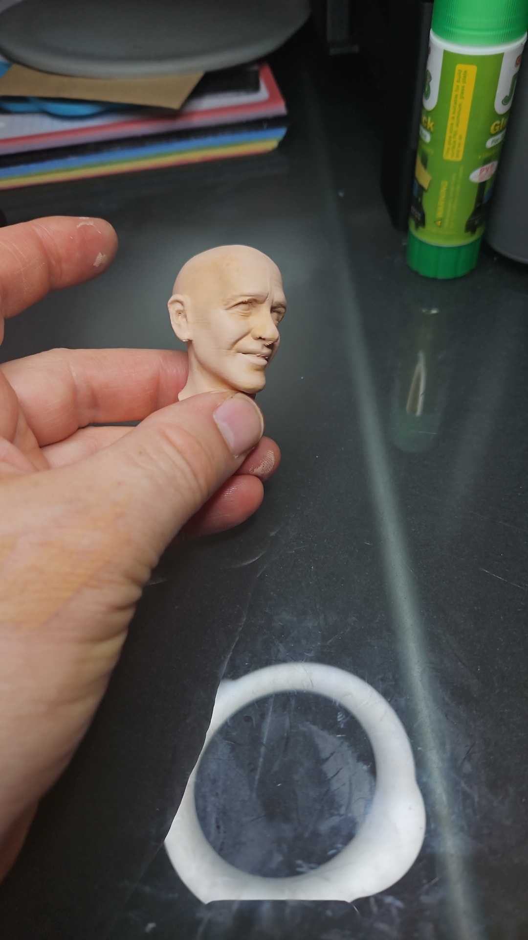 Cabeza preparada para el montaje de la figura de El petit racó